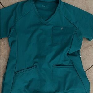 FIT Scrubs Teal V-Neck Scrub Top with Pockets